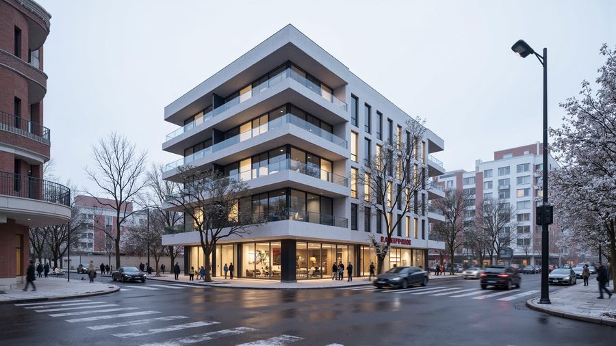 Pro plan — mixed-use building